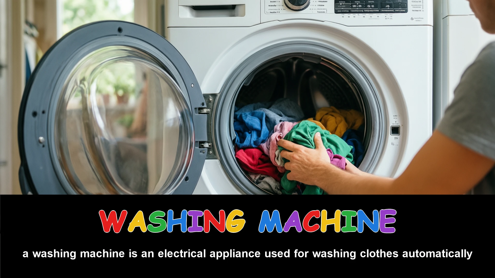 English Illustration for washing machine